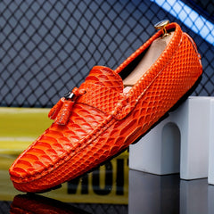 Men's Fish Scale Tassel Loafer Shoes Moccasins Non-slip Slip On Shoes