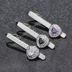 Men's Big Rhinestone Tie Clip Vintage Collar Pin