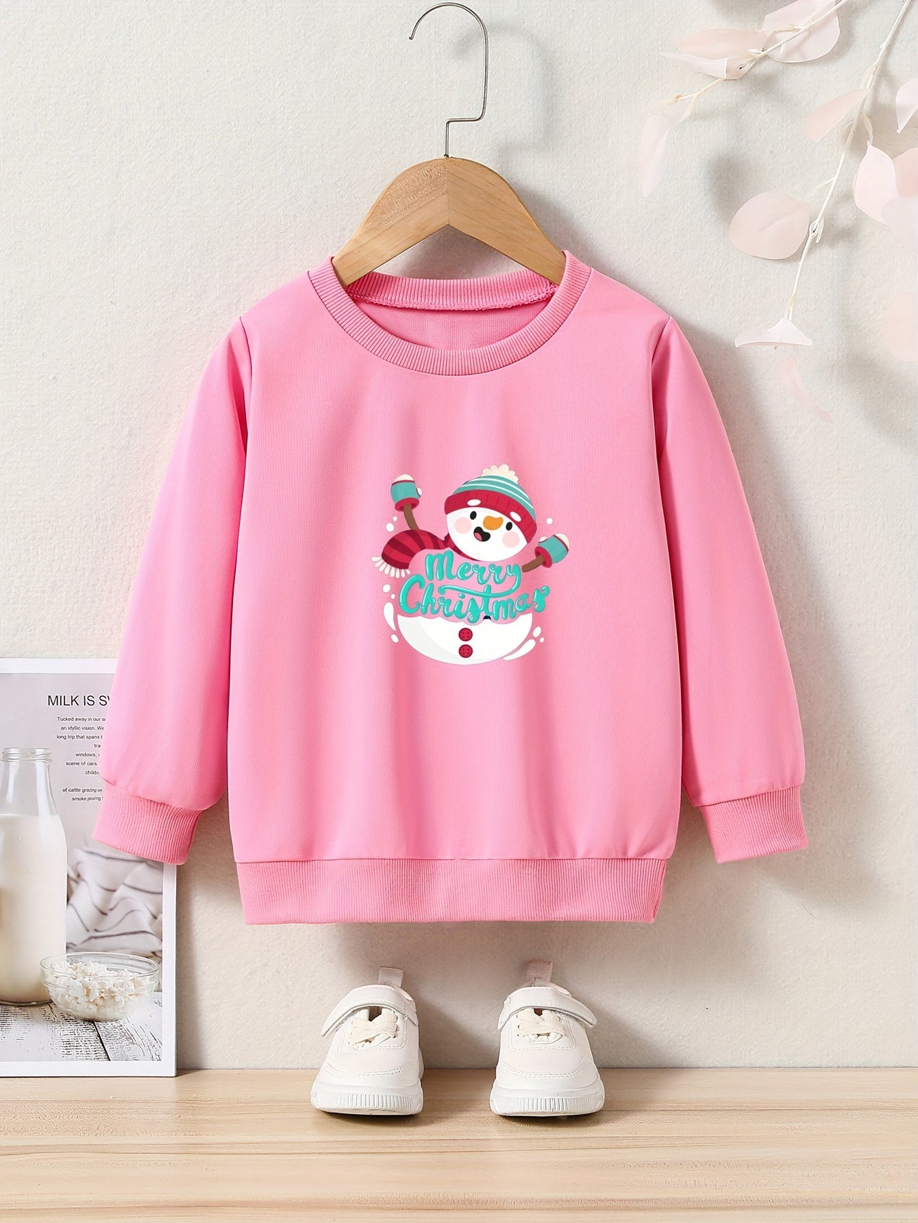 Christmas Snowman Graphic Crew Neck Sweatshirt