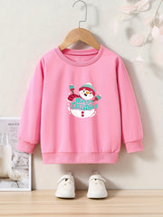 Christmas Snowman Graphic Crew Neck Sweatshirt