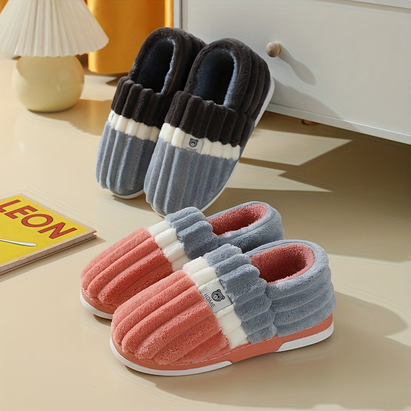 Men's Fleece Heel Wrapped Slippers, Assorted Colors