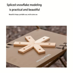 Snowflake Mat Anti scalding Pot Mat Outdoor Beech Wood Camping Picnic
