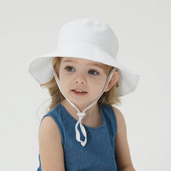 Kids Bucket Hat Adjustable Wide Brim Sun Hat for Boys and Girls