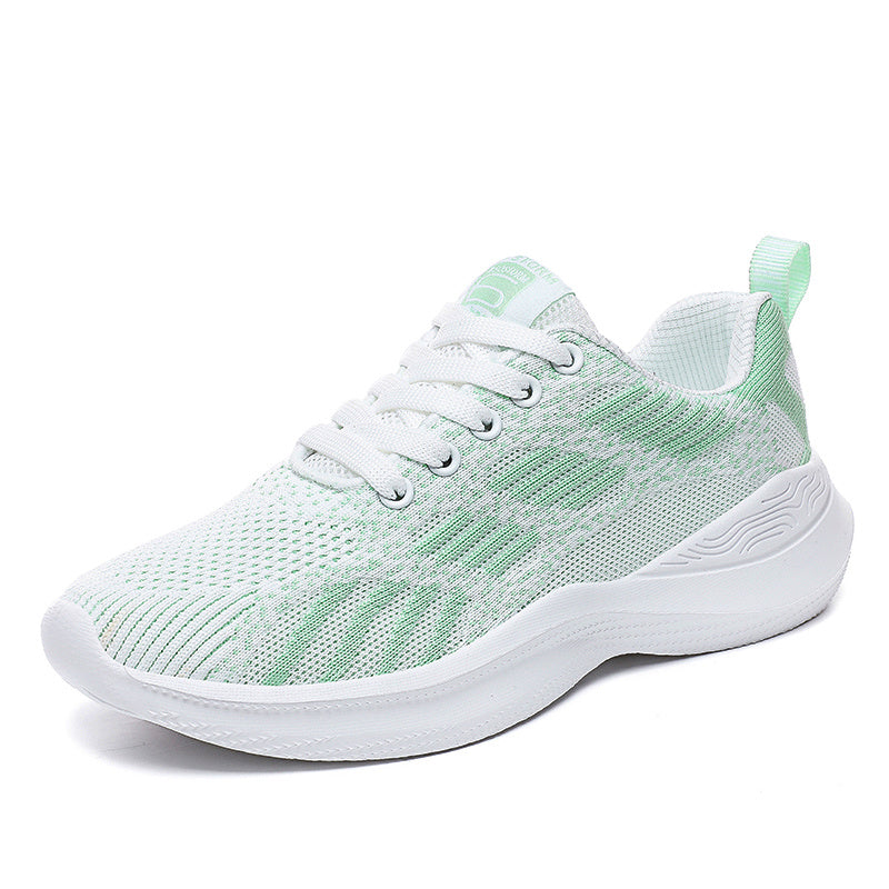 Women's Breathable Knitted Low Top Sneakers Lightweight Soft Sole Running Shoes
