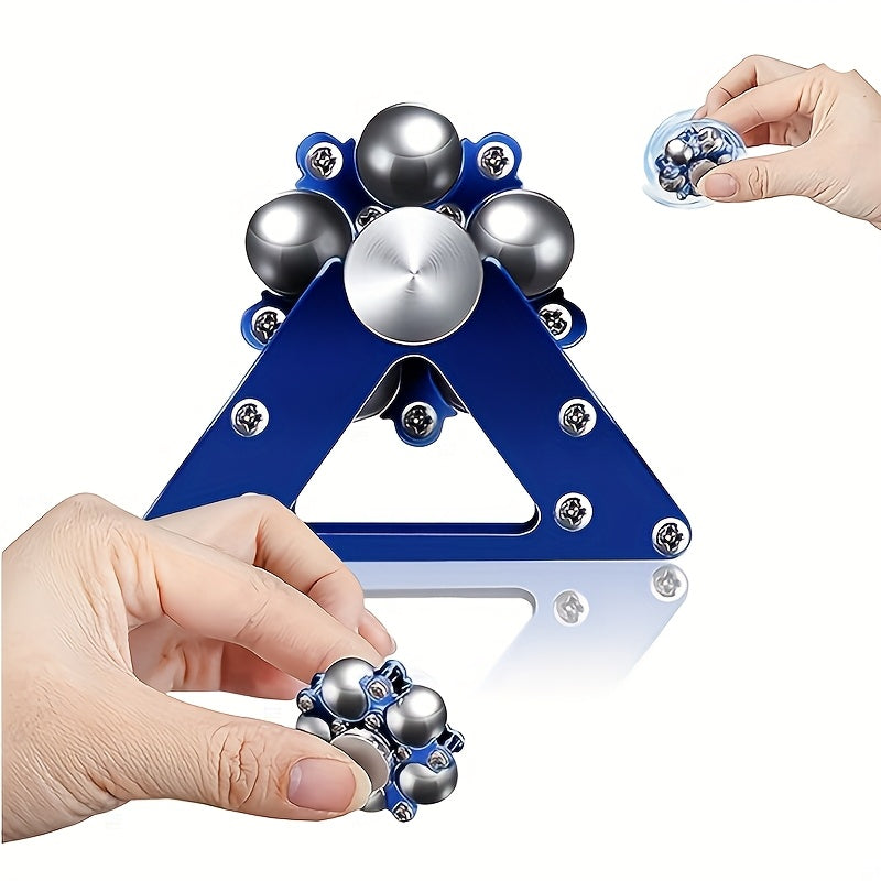 Stainless Steel Ferris Wheel Fidget Spinner Toy with Stand in Red Golden