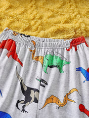Boys Dinosaur Print Long Sleeve Pajama Set