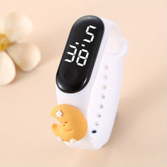 Cartoon Moon Star LED Silicone Watch for Kids