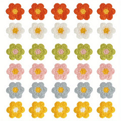 30pcs Flower Embroidery Patches DIY Sewing For Clothes Bags Hat Decoration