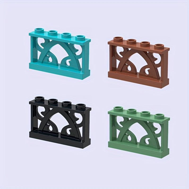 4pcs ABS Plastic Carved Ranch Fences Set for Farm & Garden Scenes