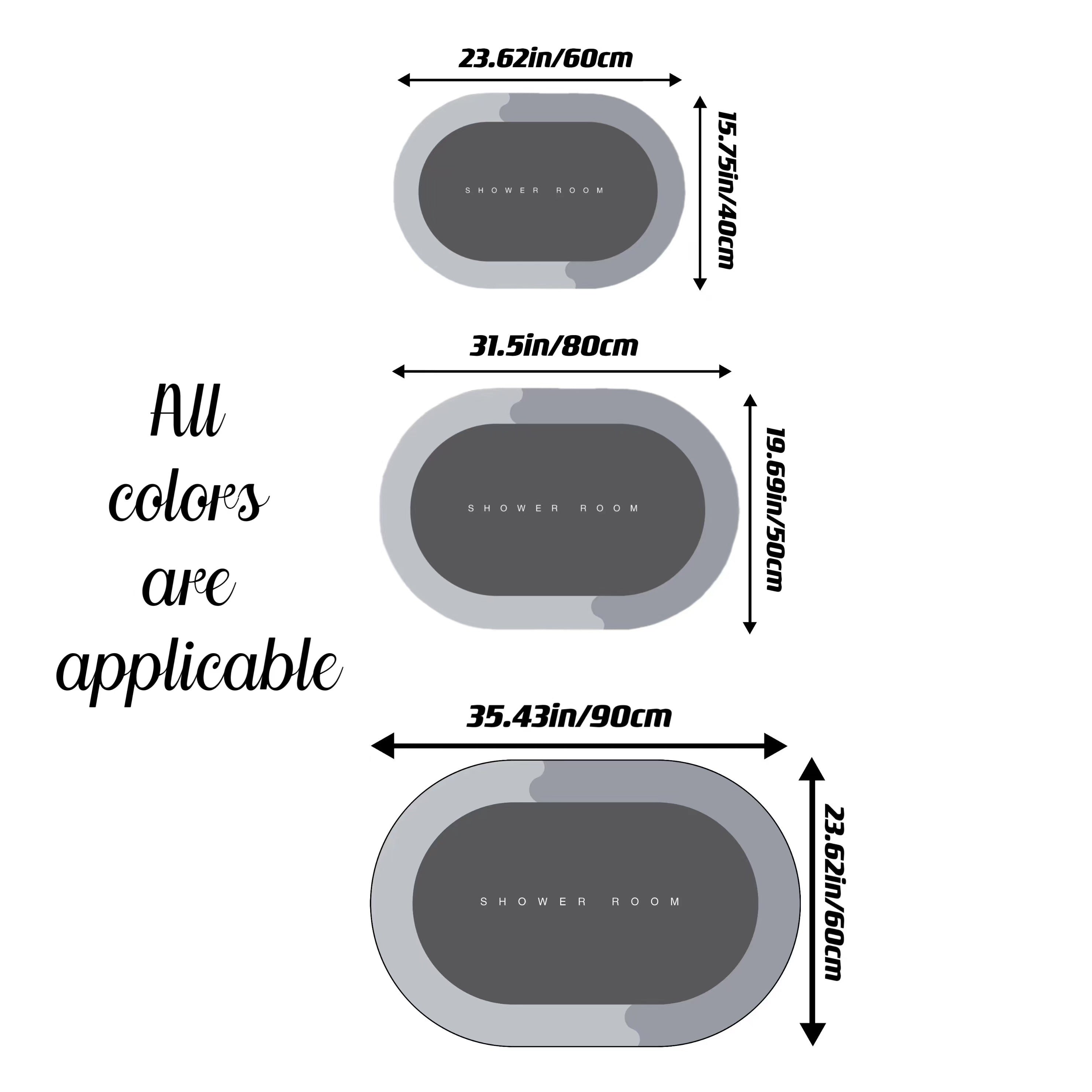 Ultra Soft Diatom Mud Mat, Water Absorbent Bath Rug, Non Slip Shower Carpet