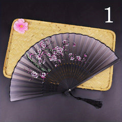 Men's Chinese Dance Fan Bamboo Silk Cloth