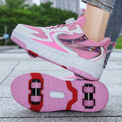 Breathable Mesh Roller Shoes for Kids Outdoor Fun