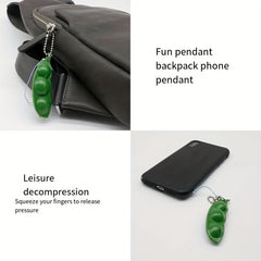 Creative Edamame Key Chain Squeezes Edamame Pendant Charm Keychain