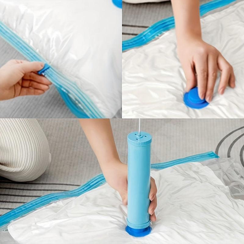 3Pcs Vacuum Compression Storage Bags Clothes Sweaters Blankets Quilts with Pump