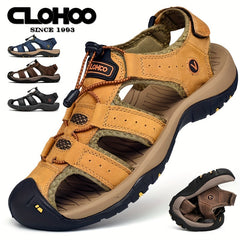 CLOHOO Men's Closed Toe Anti Collision Sandals Summer Beach Shoes