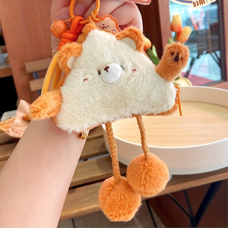 Soft Plush Bread Bear Keychain Bag Pendant Gift Men Women