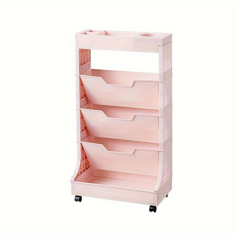 1pc Movable Oblique Plug in Bookshelf Desk Storage Shelf