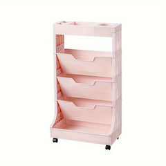 1pc Movable Oblique Plug in Bookshelf Desk Storage Shelf