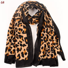 Leopard Print Scarf Autumn Winter Shawl Headband Bandana Turban