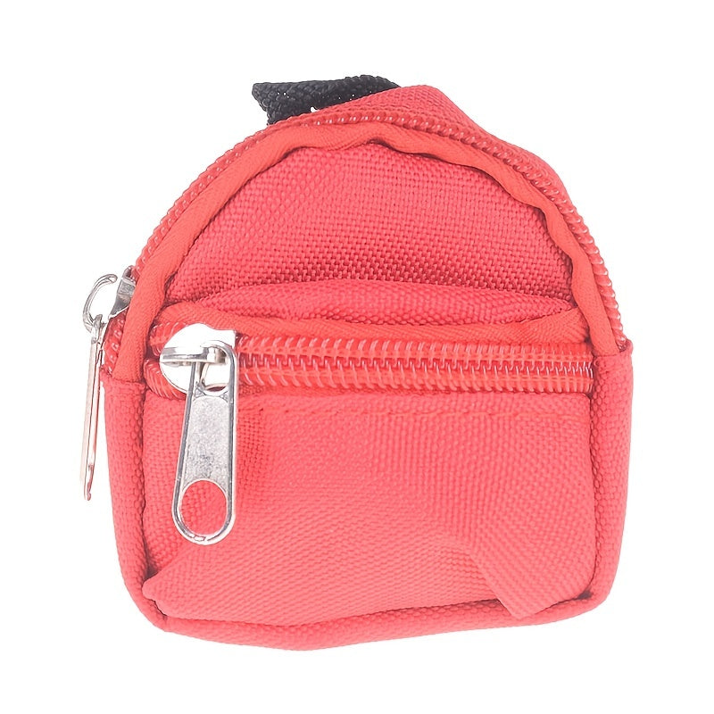 Mini Canvas Backpack Schoolbag for Doll House