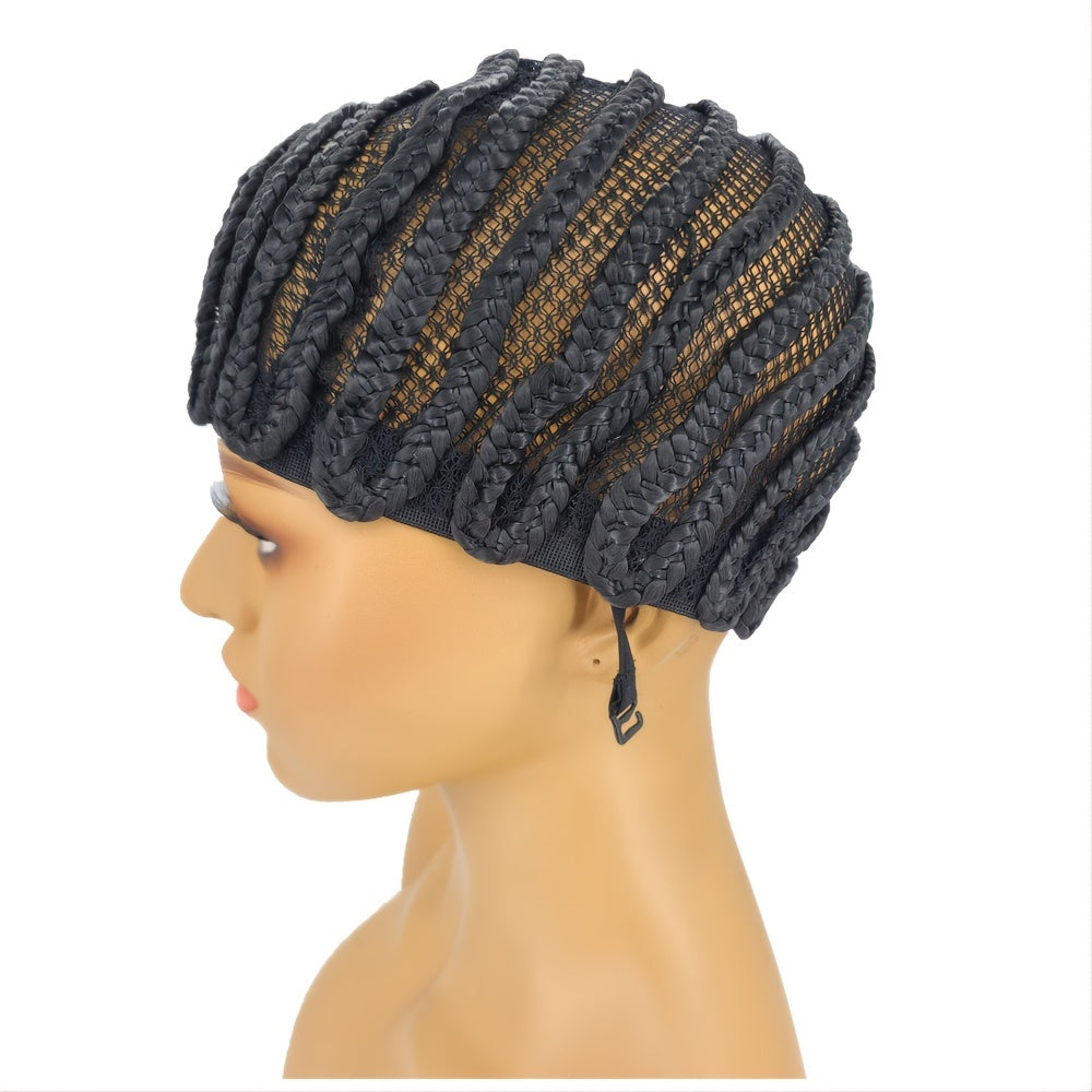 Adjustable Braided Wig Cap for Women, Crochet Cornrow Cap for Synthetic Wigs