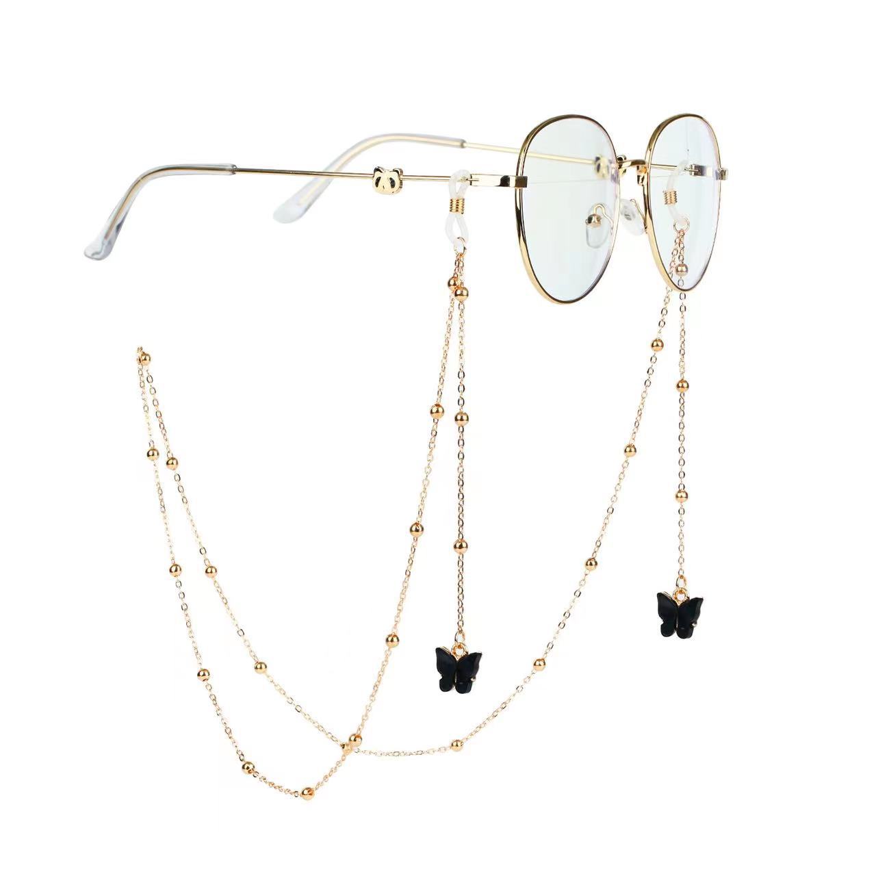 Butterfly Beads Glasses Chain Mask Holder