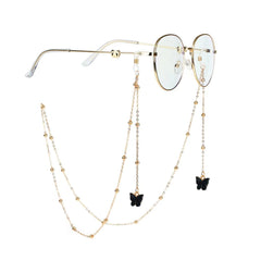 Butterfly Beads Glasses Chain Mask Holder