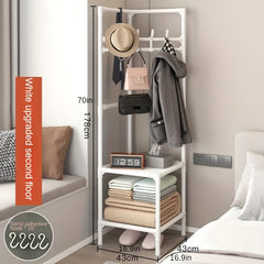 Durable Triangle Coat & Shoe Rack, 14 Hooks, 2/3 Layers Storage Space