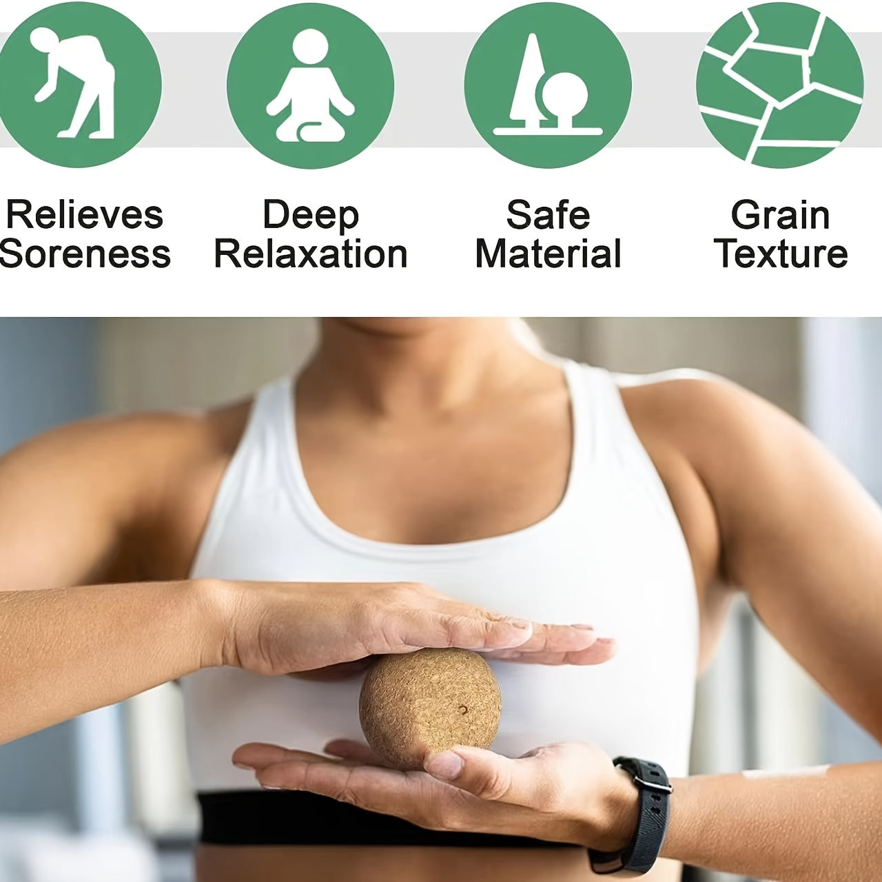 3pcs Cork Yoga Massage Ball for Muscle Relaxation