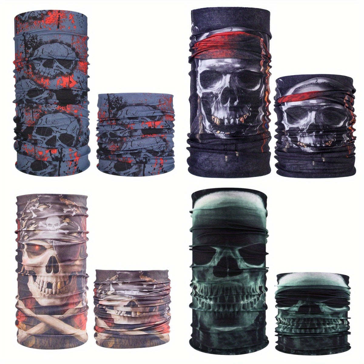 4PCS Halloween Multifunctional Magic Bandana Riding Mask Props
