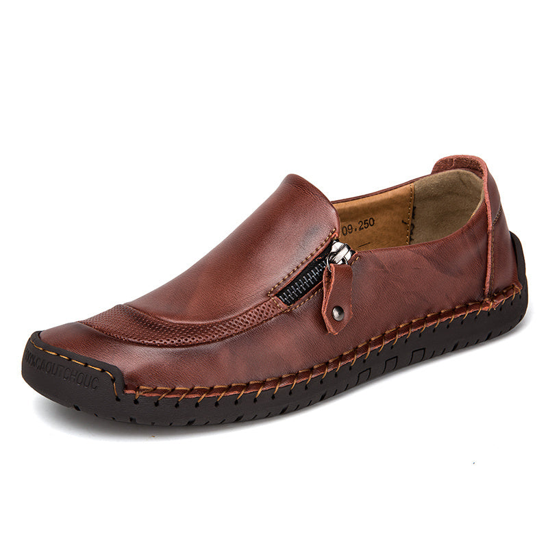 Men's Lightweight Loafer Shoes Zipper Slip On Breathable Non Slip