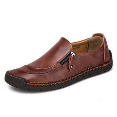 Men's Lightweight Loafer Shoes Zipper Slip On Breathable Non Slip