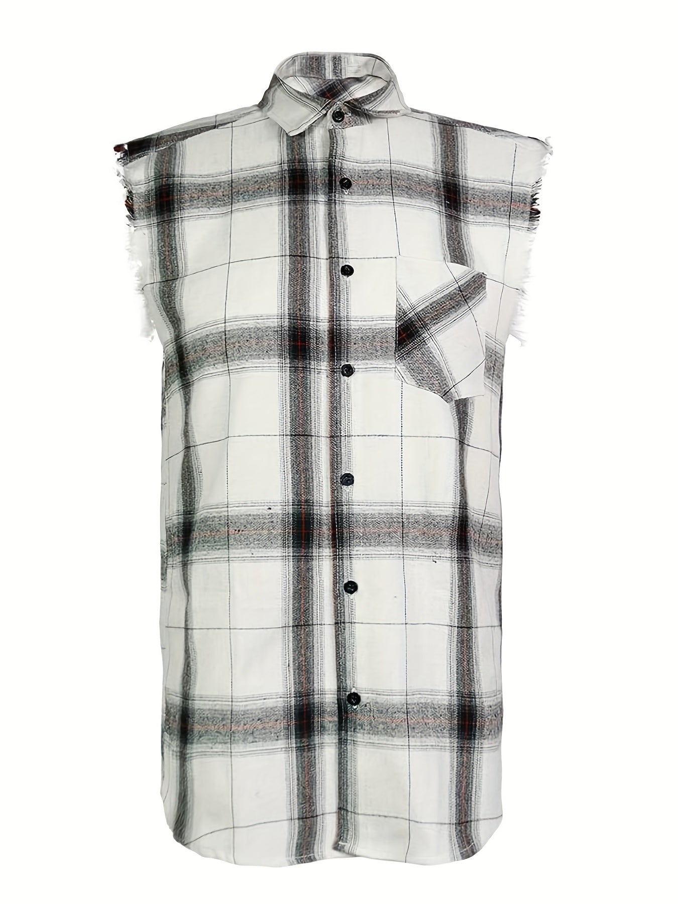 Plaid Print Sleeveless Shirt for Summer