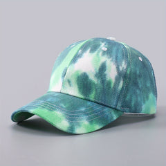 Men's Tie Dye Baseball Cap Graffiti Denim Peaked Cap