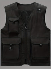 Men's Summer Outdoor Vest Breathable Zip Up & Thin Sleeveless Jacket