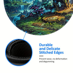 Nature Pattern Mouse Pad 20x20cm Non-slip Rubber Stitched Edge