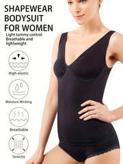 Seamless Shaping Tank Tops V Neck Tummy Control Slimmer Top