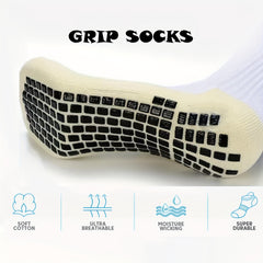 Teen's Mid Crew Sport Socks Anti Slip Nylon Blend Comfy Sweat Absorbing Socks