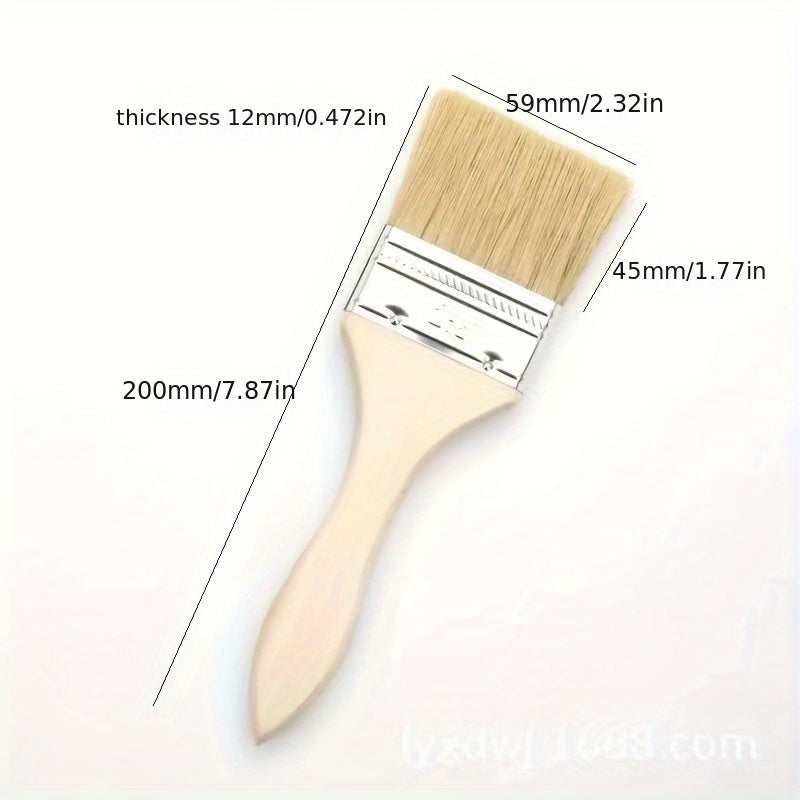 Wooden Handle Paint Brush Pig Hair Sideburns Brush