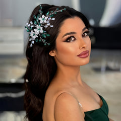 European American Bridal Headpiece Sequin Flower Women's Hair Comb HP900