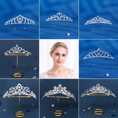 Cubic Zirconia Crystal Tiara Headband Bridal Wedding Hairband Crown
