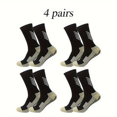 4pairs Breathable Non Slip Soccer Socks Crew Socks