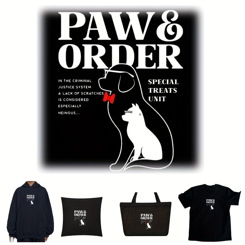 Paw & Order Gentleman Dog Iron On Patch for DIY Clothing Accessories
