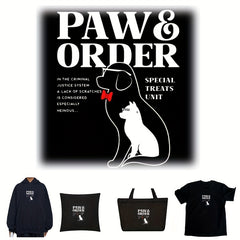 Paw & Order Gentleman Dog Iron On Patch for DIY Clothing Accessories