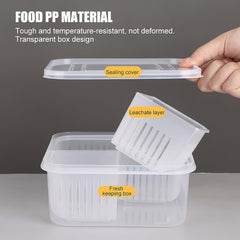 Refrigerator Fresh-keeping Drain Box Vegetable Storage Organizer