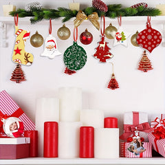 12pcs DIY Red Ribbon Christmas Tree Decorations