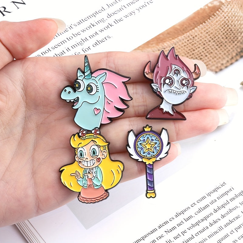 Cow Head Unicorn Cartoon Brooch Children s Creative Badge Drip Alloy Baking Pain