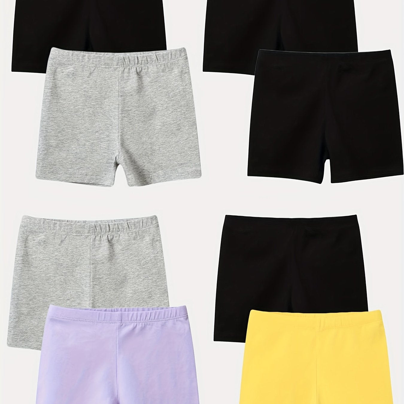2pcs Girls Classic Elastic Waist Shorts Leggings for Spring Summer