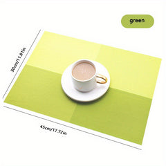 PVC Woven Placemats Washable Reusable Anti-fouling Table Mats Heat Insulatio