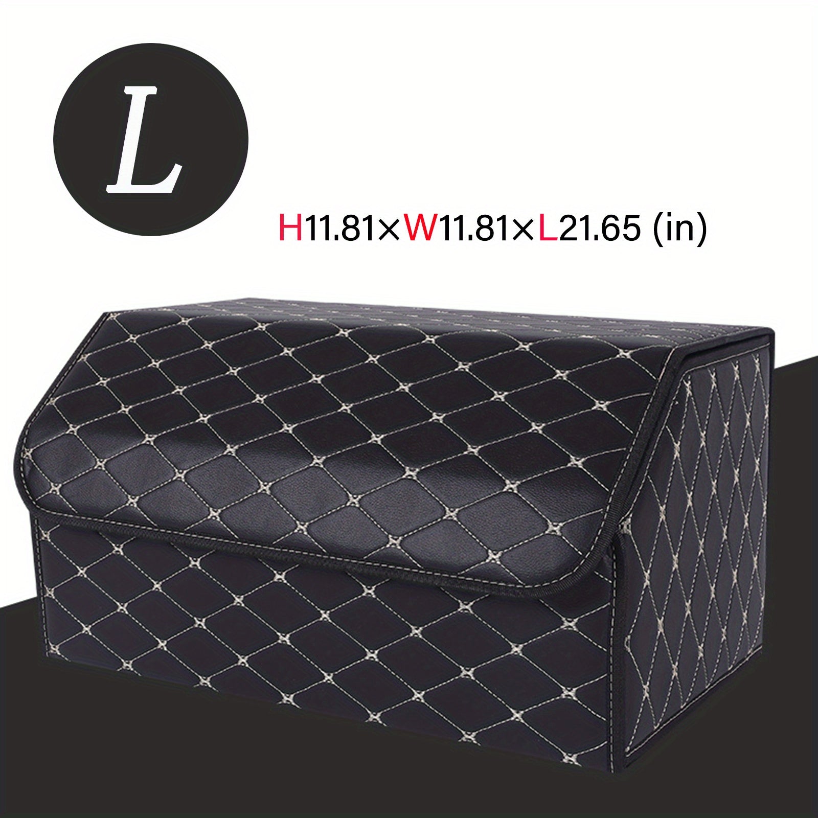 Car Trunk PU Leather Storage Box Foldable & Removable